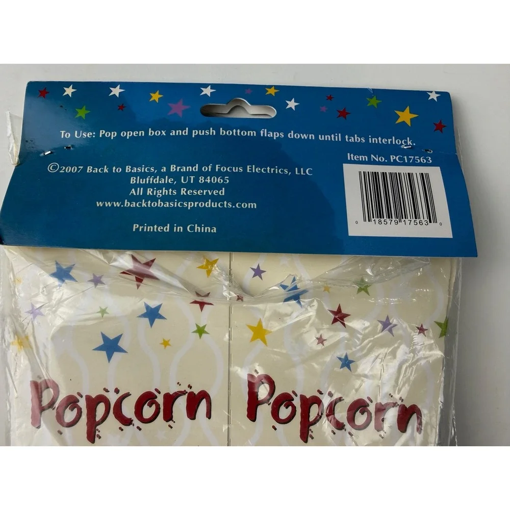 Popcorn Boxes 10 Pack Star Pattern Movie Night Carnival